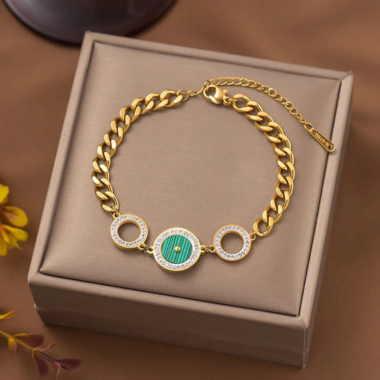 Green Freya Circle Bracelet