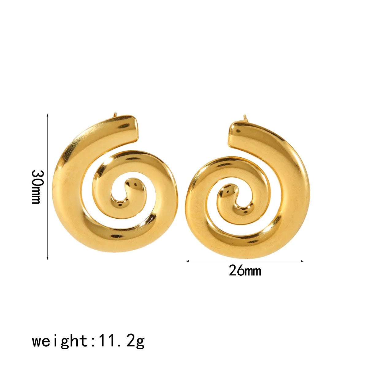 Spiral Conch Gold Studs