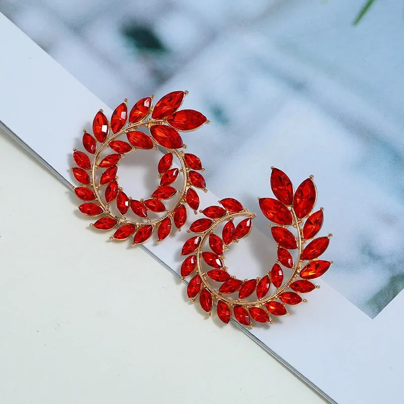 Red Swirl Earrings