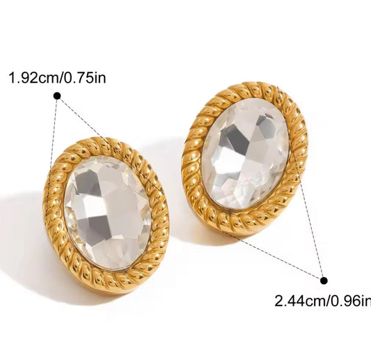 Crystal Gold Studs
