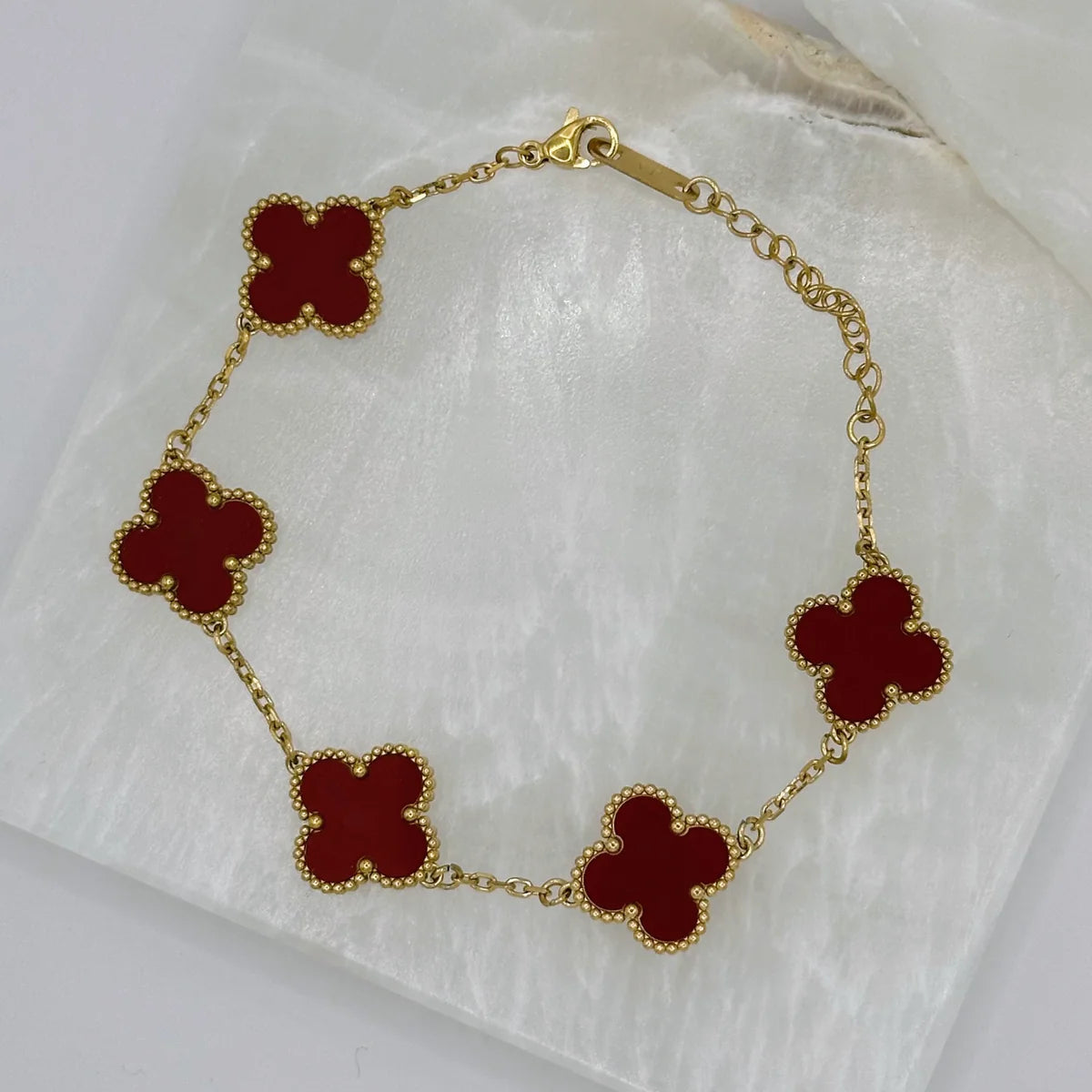 Maroon LUXE PENTA CLOVER BRACELET