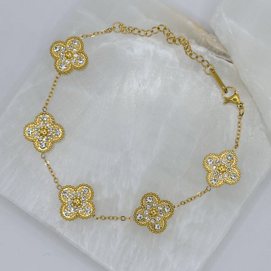 Crystal Clover Bracelet