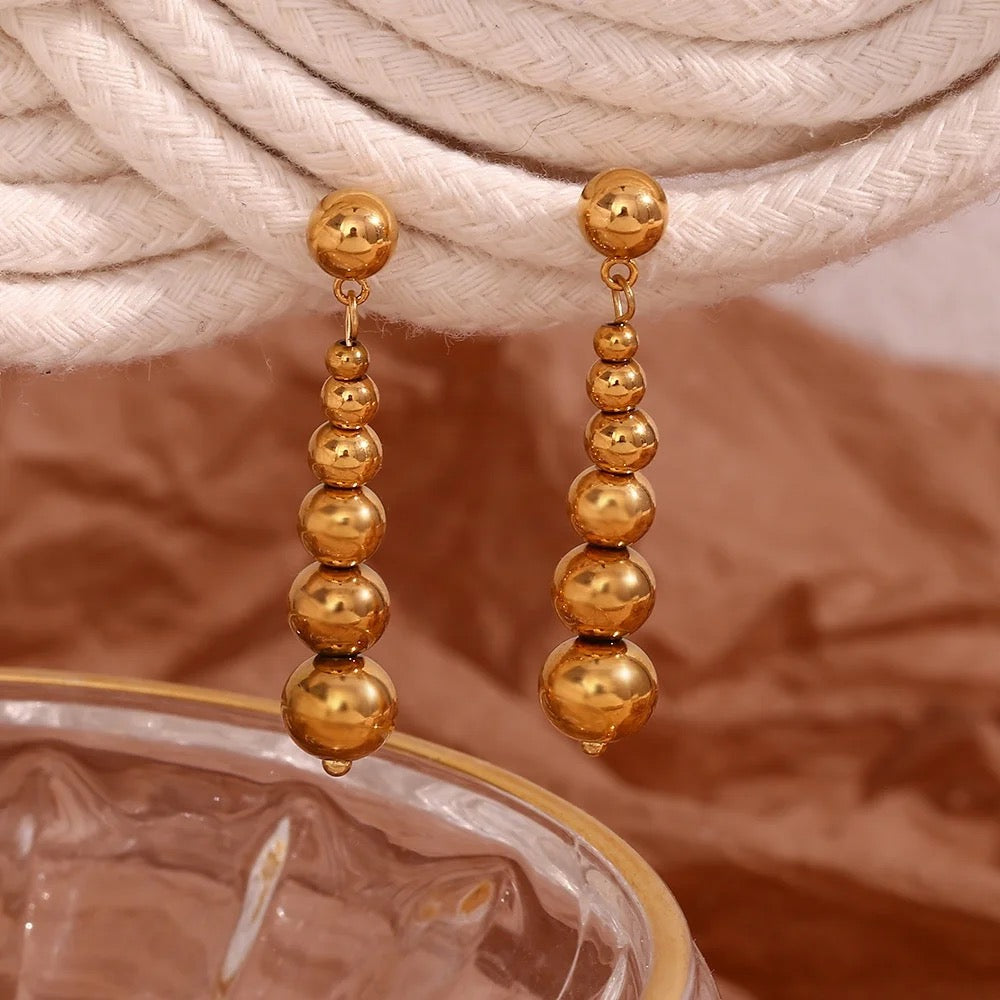 Beaded Long Drop Earrings