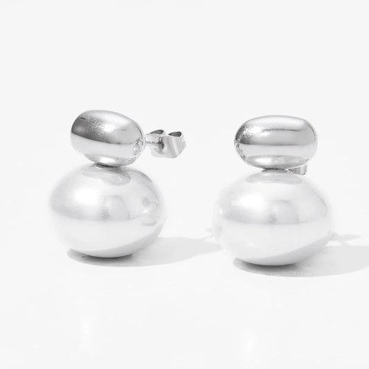 Silver Solara Pearl Studs