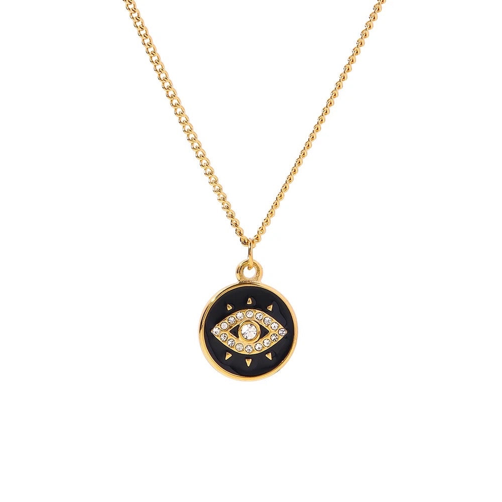 Black Zircon Evil Eye Necklace