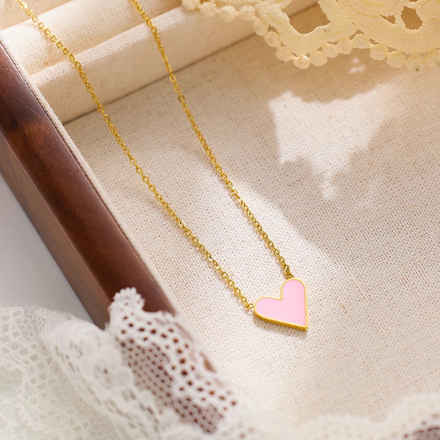 Pink Candy Heart Necklace