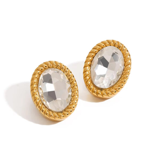 Crystal Gold Studs