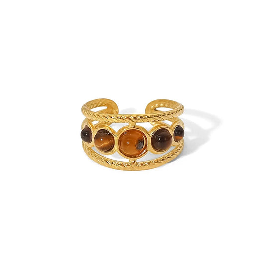 Tiger Eye Open Ring