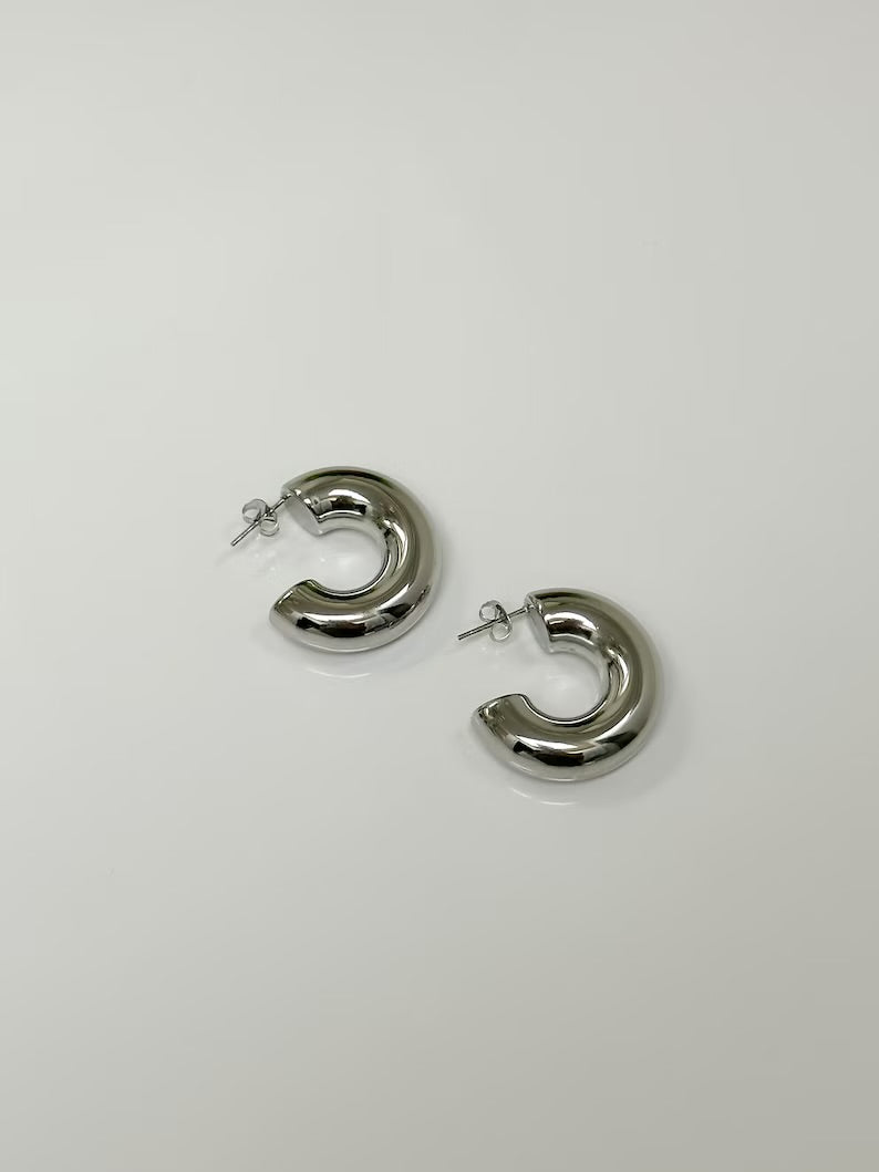 Super Thick Hoops (Color Silver)