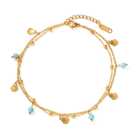 Turquoise Ocean Shell Anklet