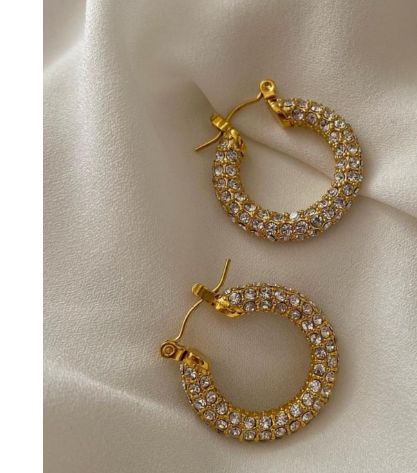 Oversized 18K Cubic Zirconia Hoops (large size)