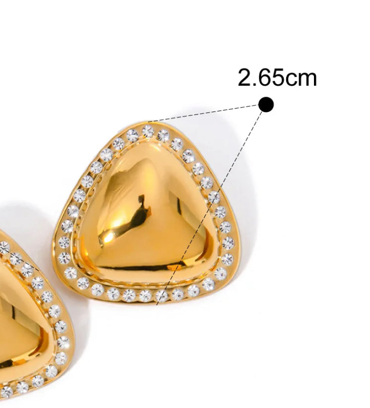 Chubby Triangle Zircon Studs