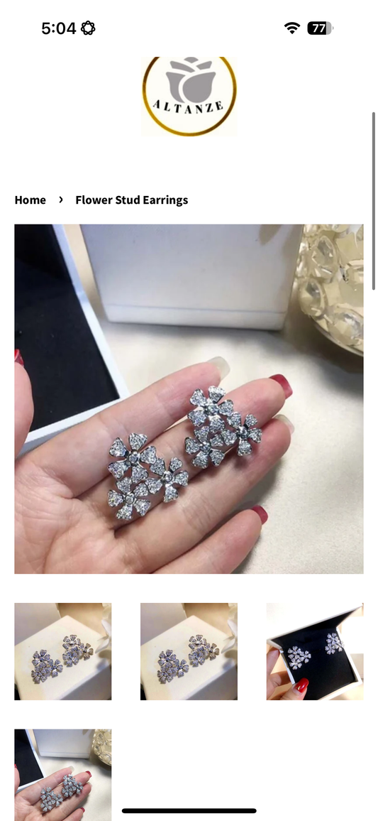 Triflower Silver Studs