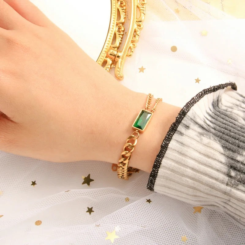 Emerald Double Layer Bracelet