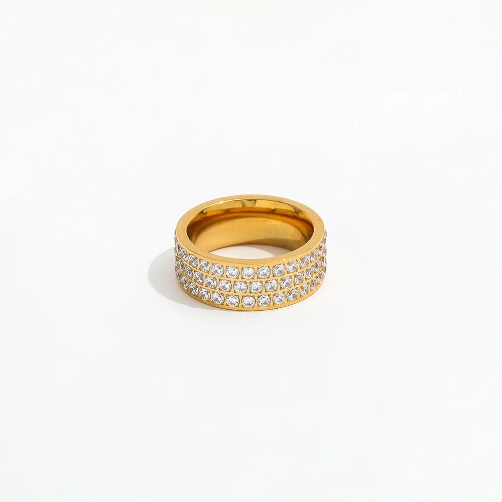 Glossed Zircon Studded Band (Ring)