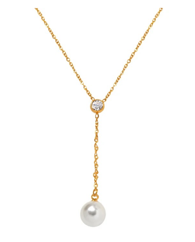 One Tile Pearl Necklace