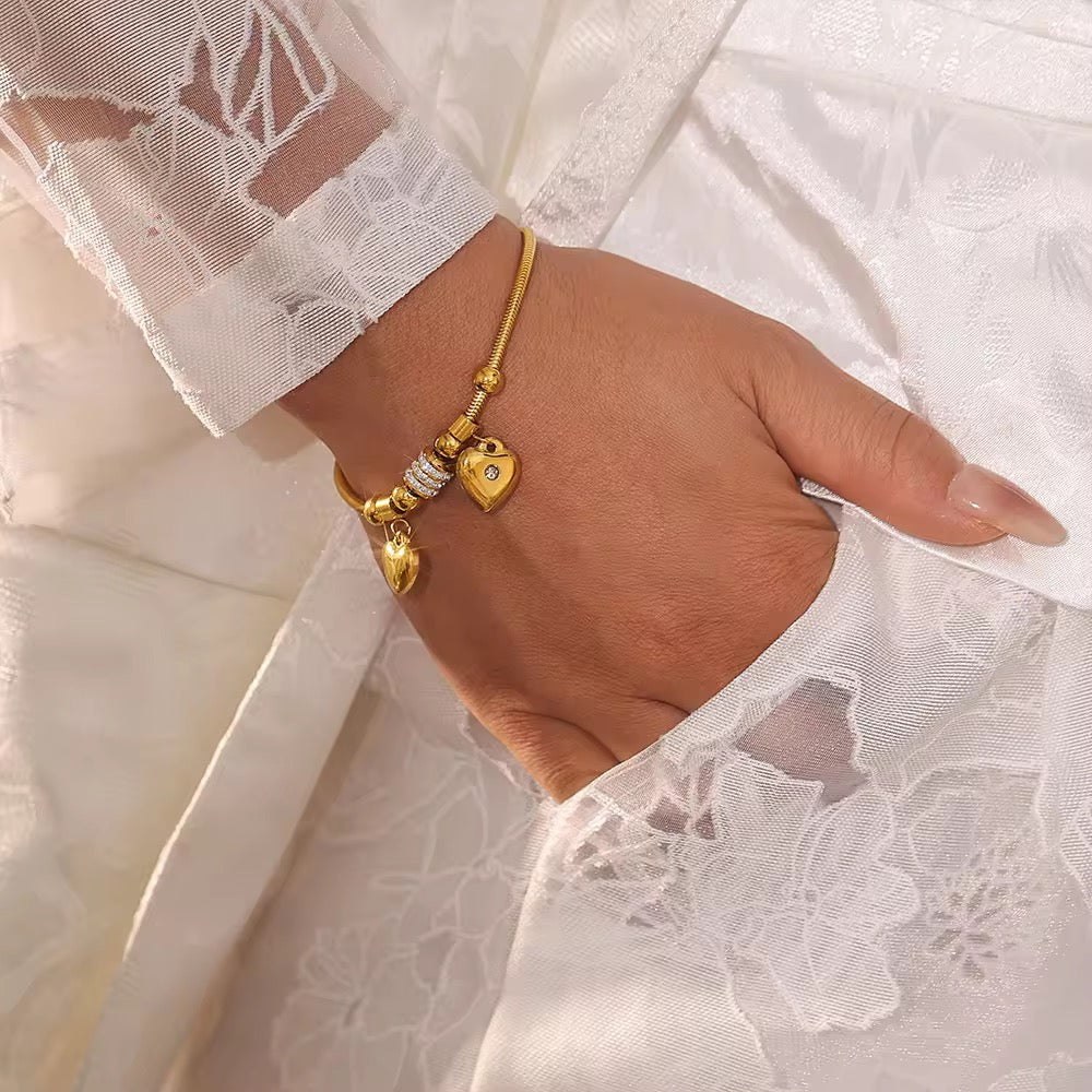 Double Heart Diamond Bracelet