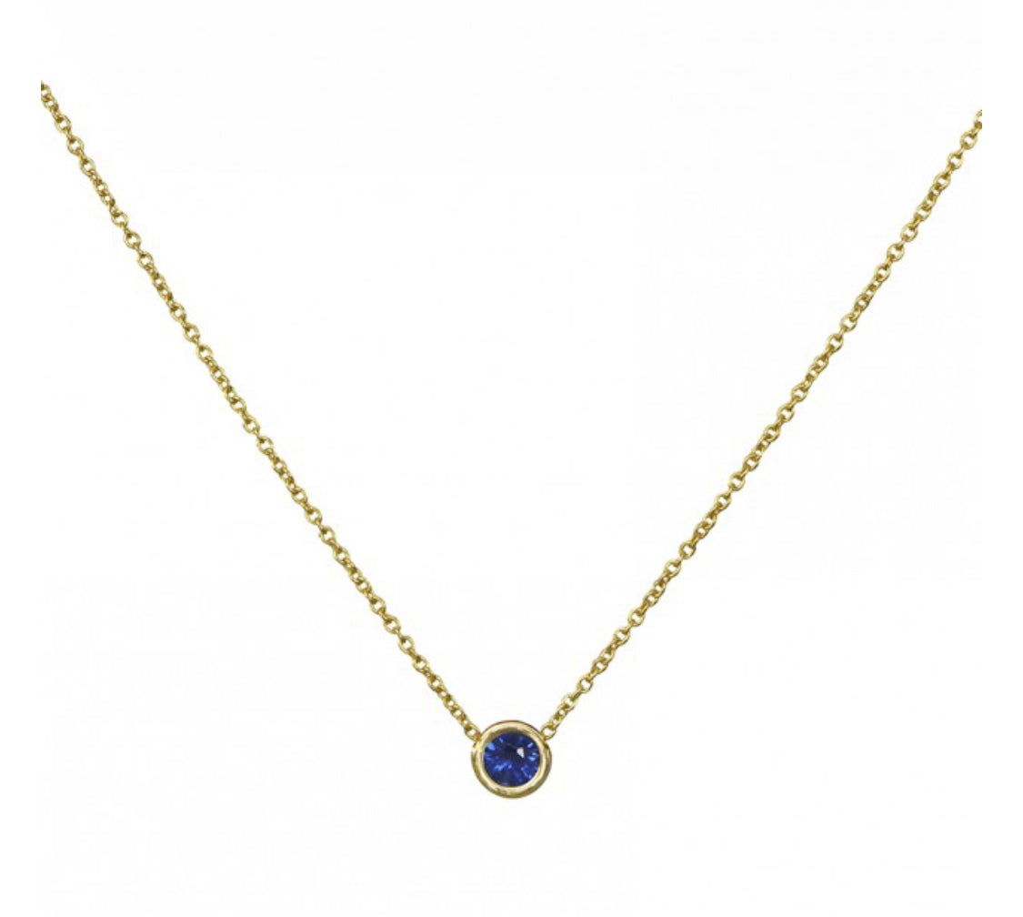 Sapphire Solitaire Necklace