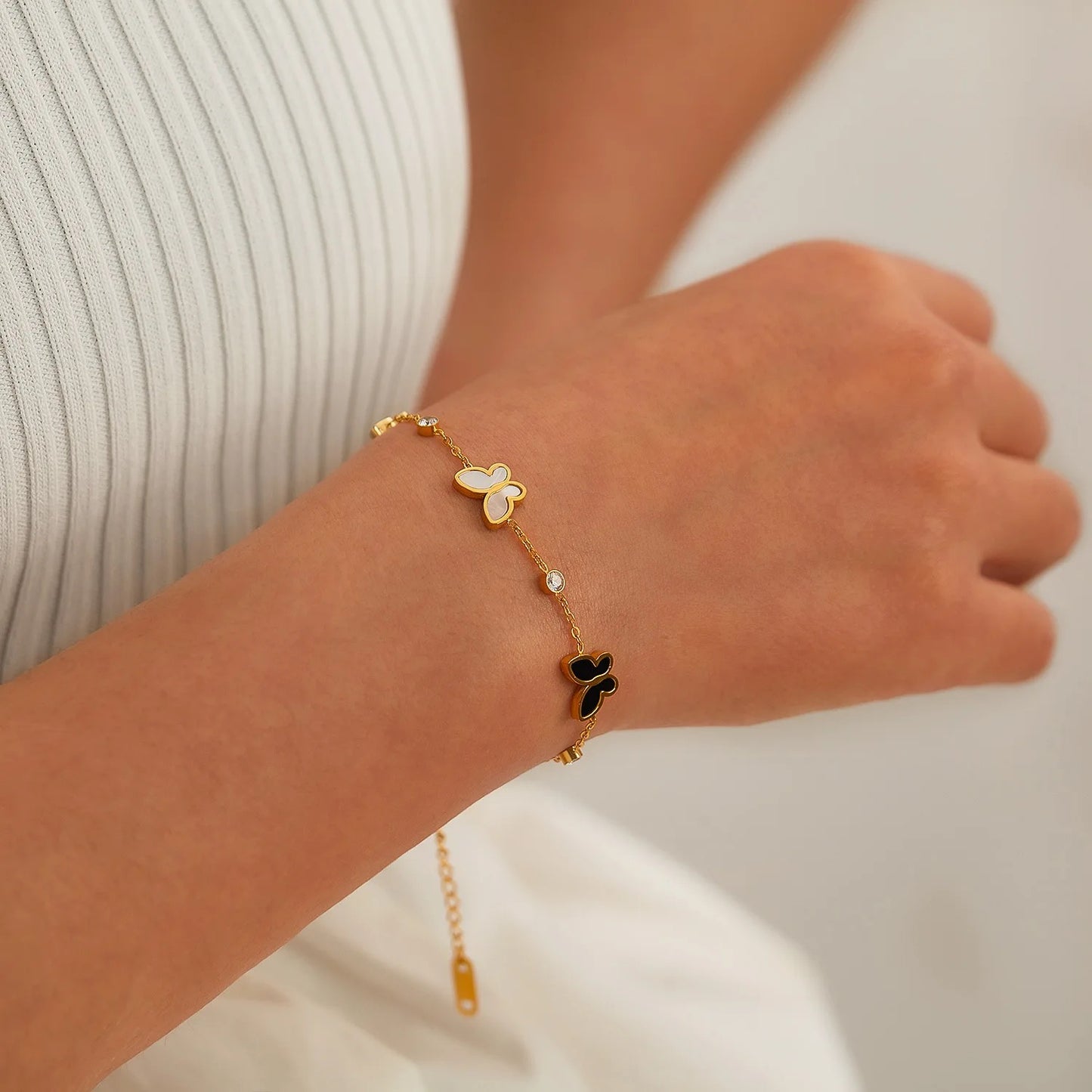 BlackWhite Butterfly Bracelet