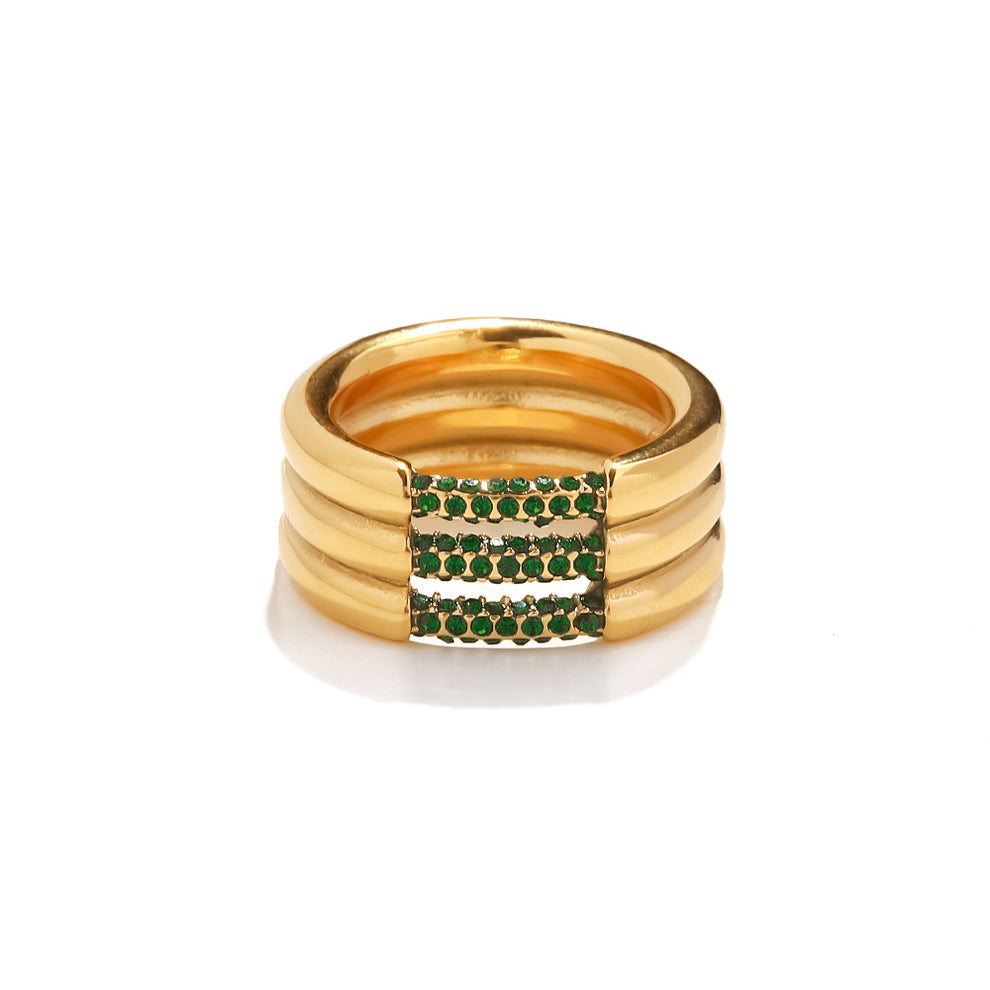 Green Akoya Zircon Ring (Green Color)