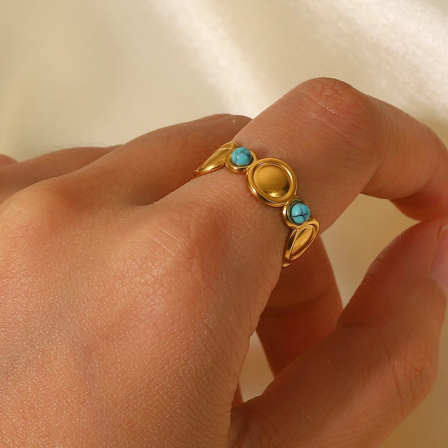 Turquoise Disc Ring