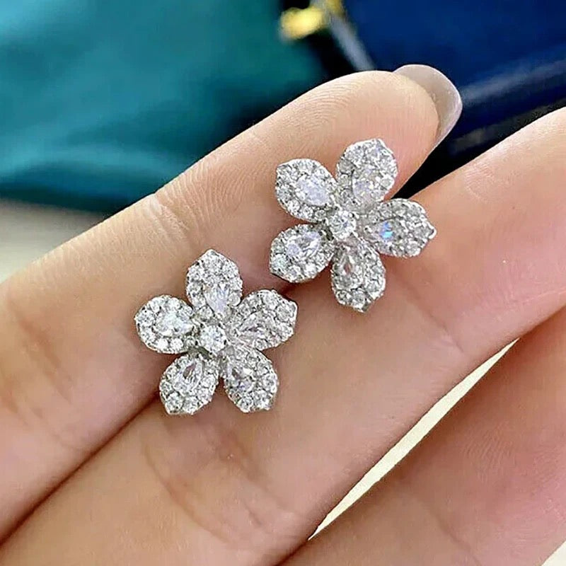 Neptune Flower Studs (Silver)