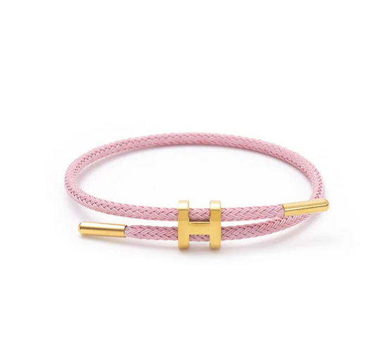 Pink H Braid Bracelet