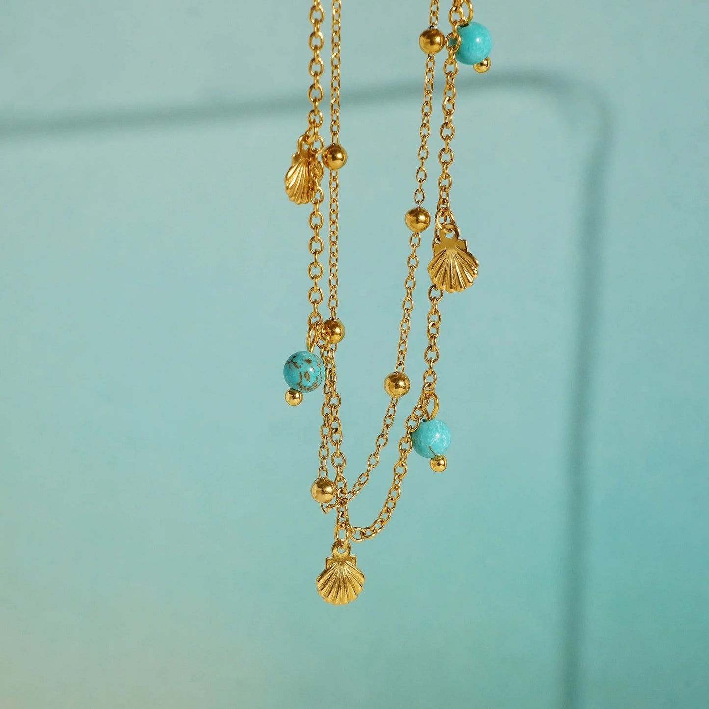 Turquoise Ocean Shell Anklet