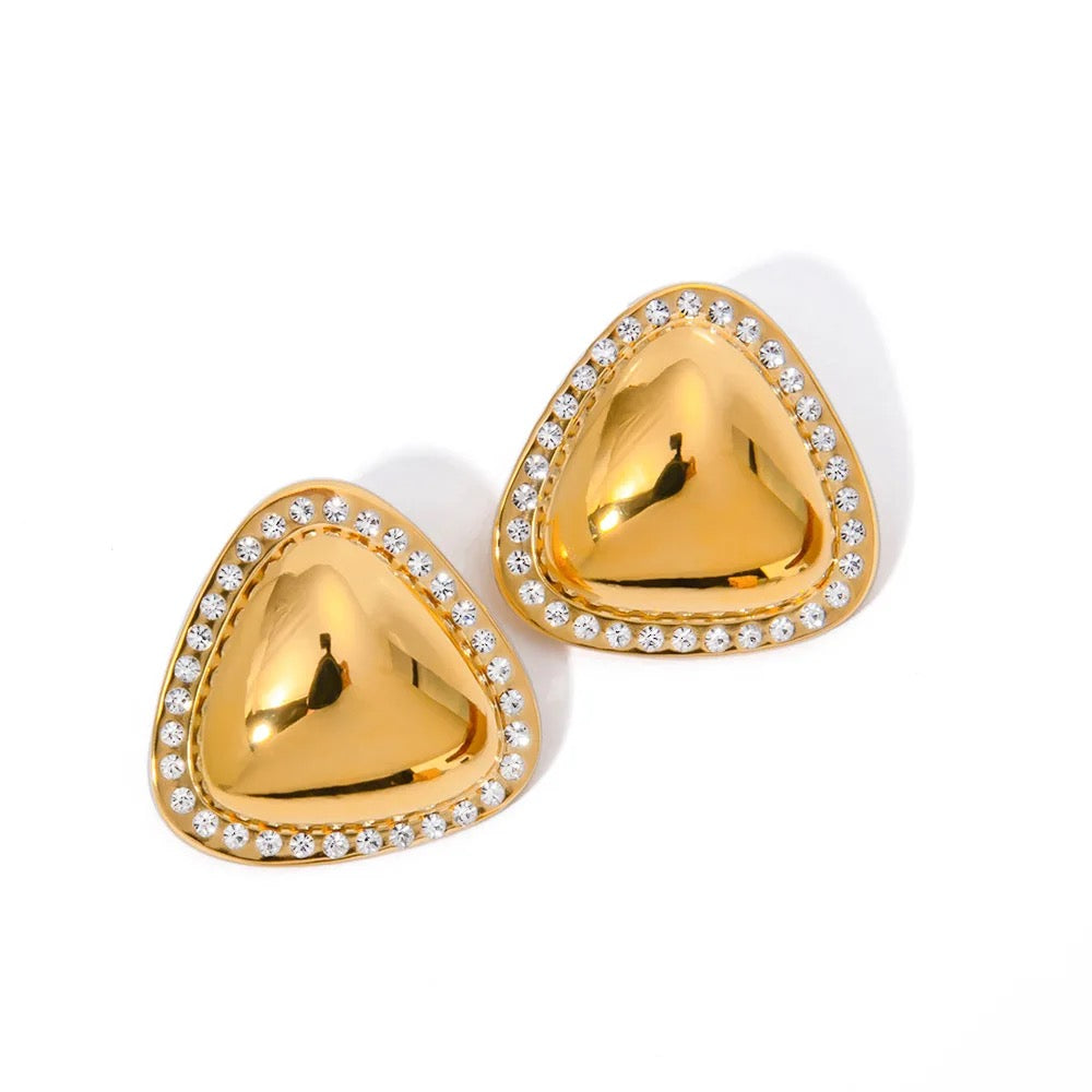 Chubby Triangle Zircon Studs