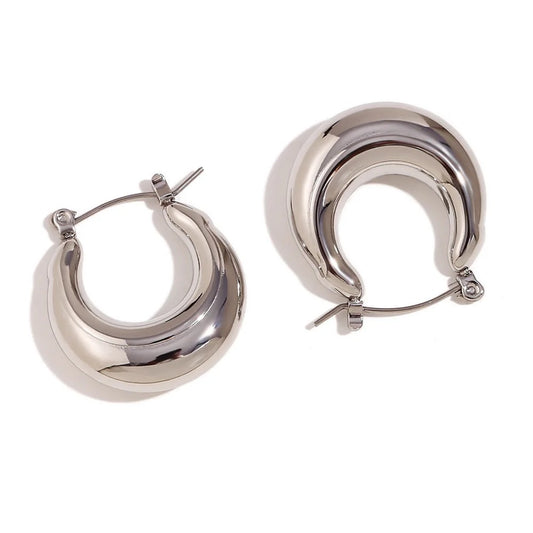 Silver Luster Hoops