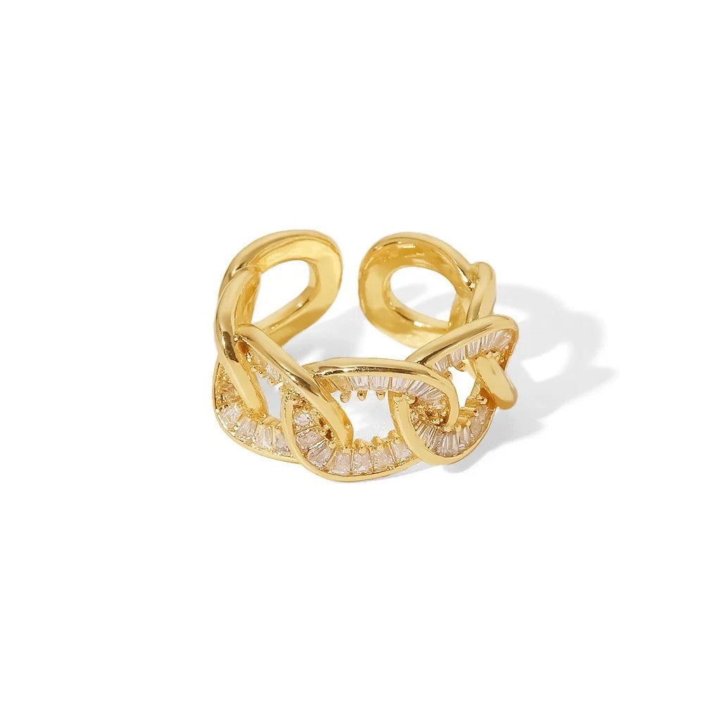 Zircon Link Chunky Ring