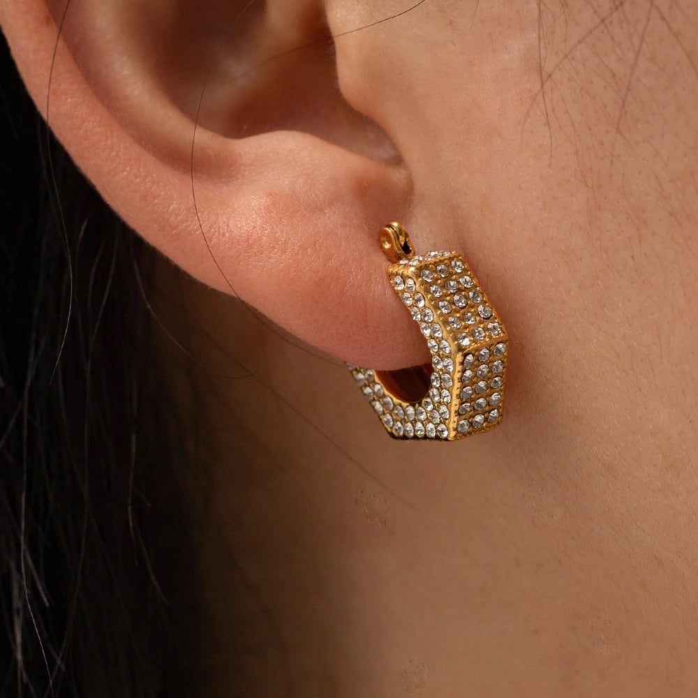 CZ U Shaped Hoops – Honey, I’m home Accessories.