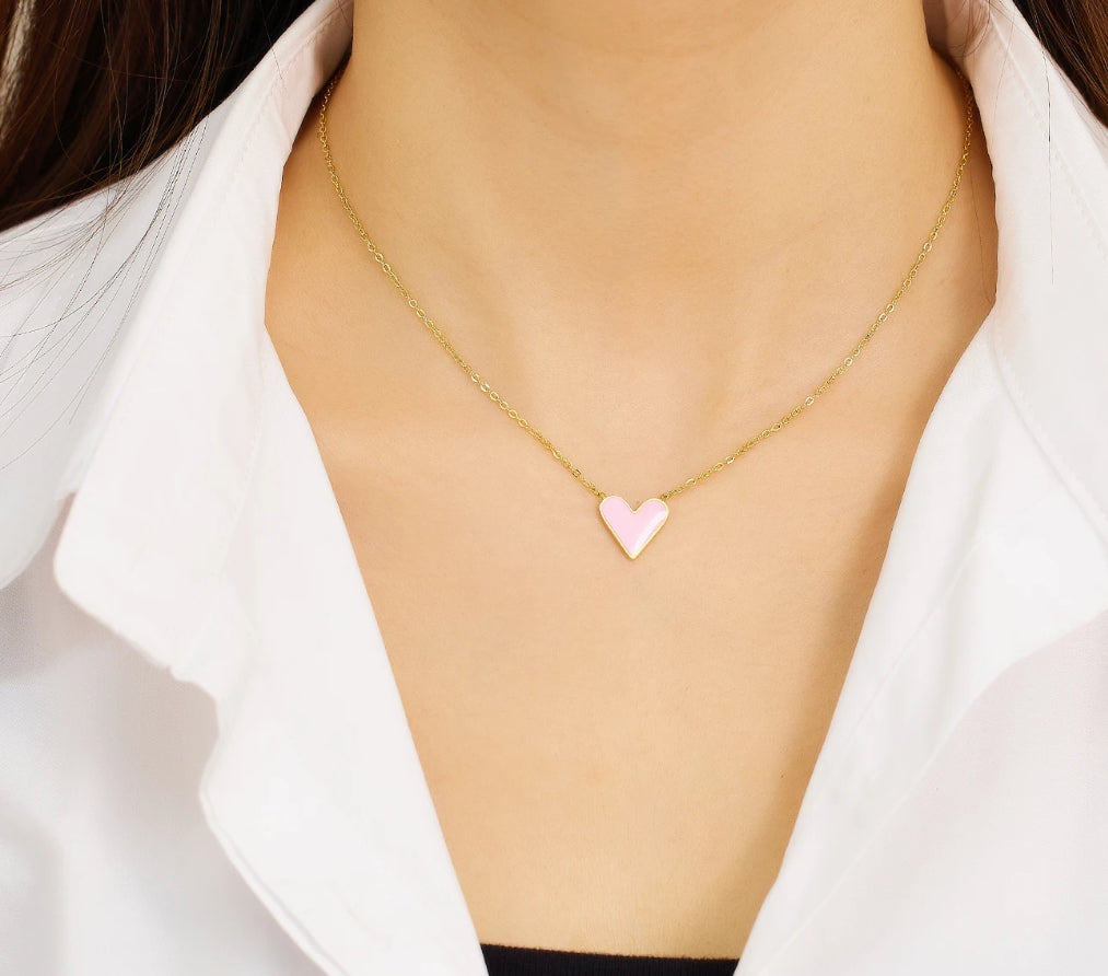 Pink Candy Heart Necklace