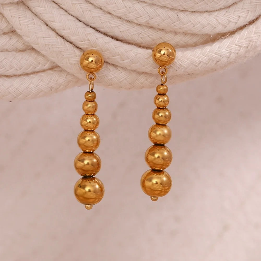 Beaded Long Drop Earrings