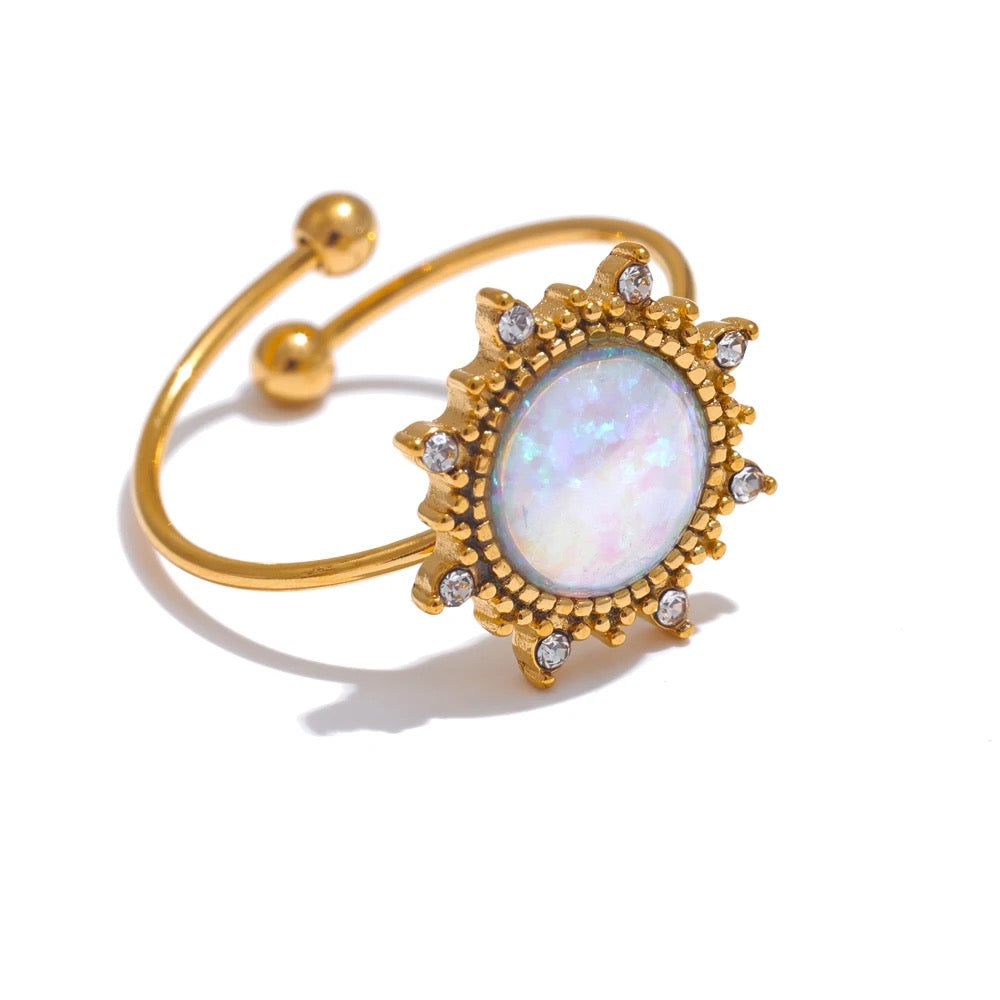 Sun Opal Ring