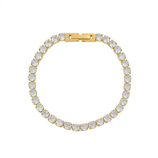 Gold Square Tennis Bracelet