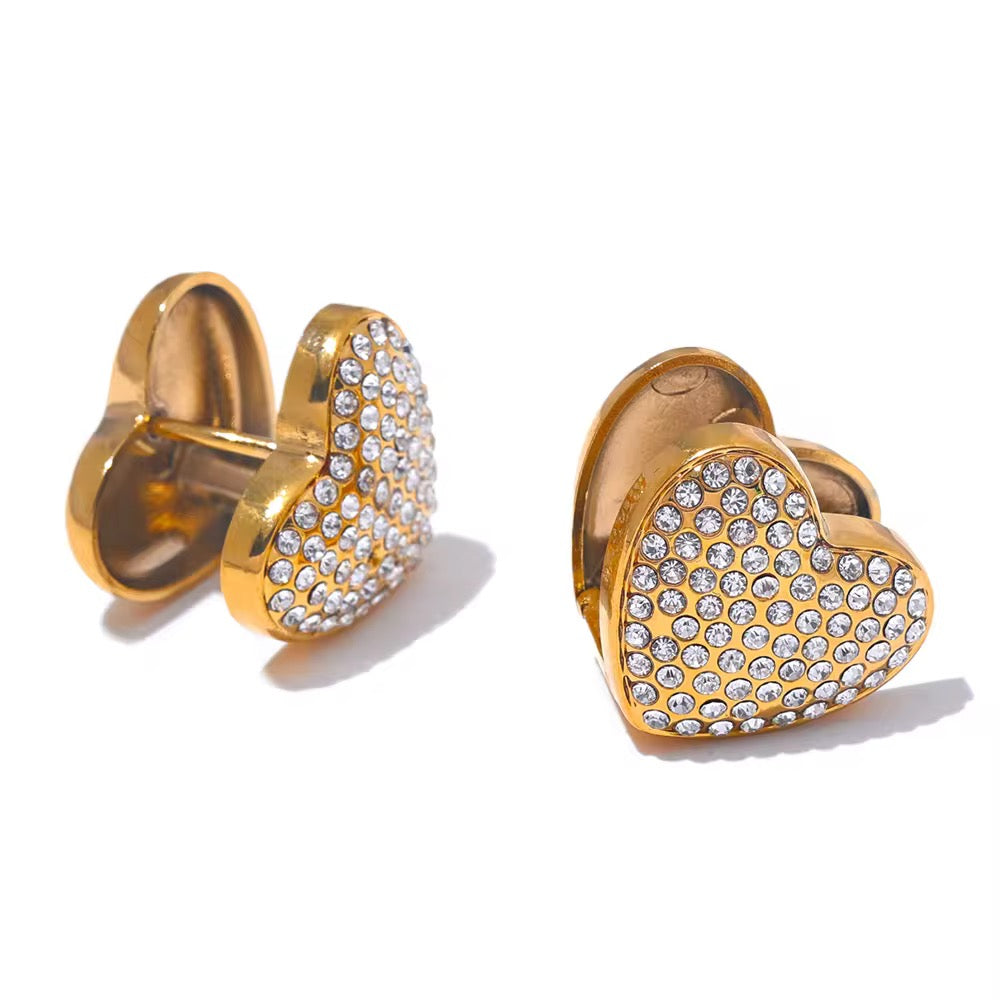 Zirconia Dual Heart Studs