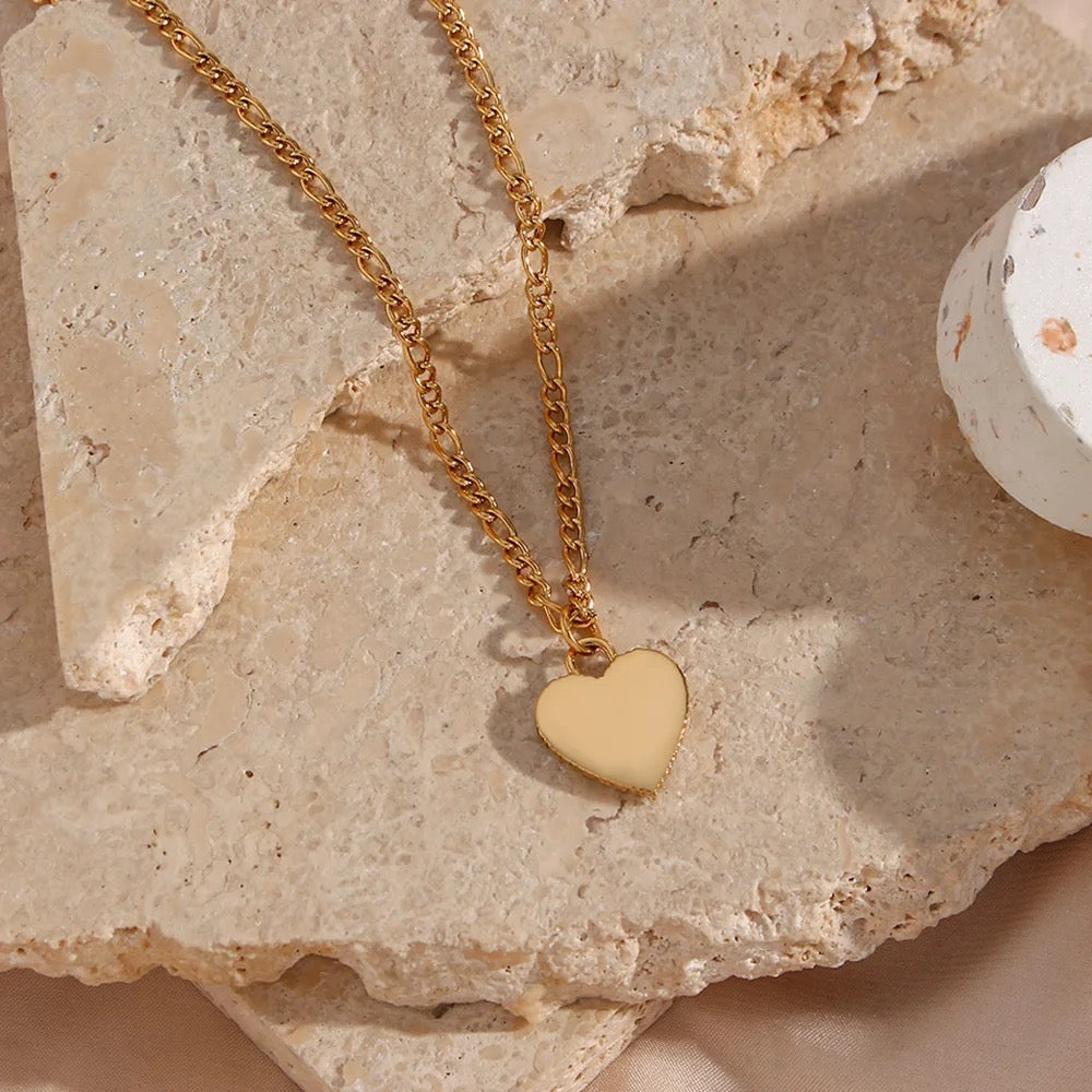 Pearly Heart Locked Necklace