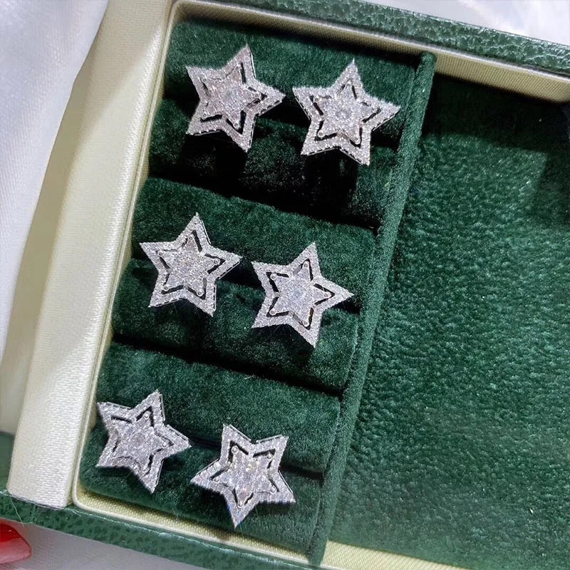 Silver Pointed Star Studs