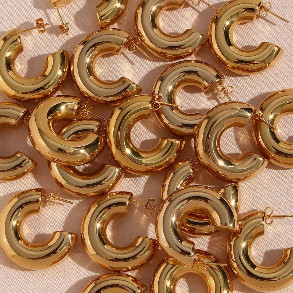 Super Thick Hoops (Colour Gold)