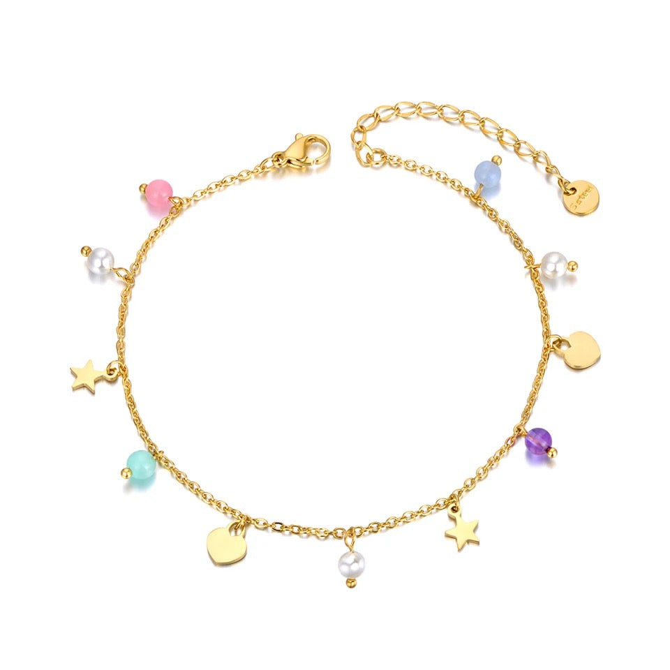 Pastel Beaded Anklet