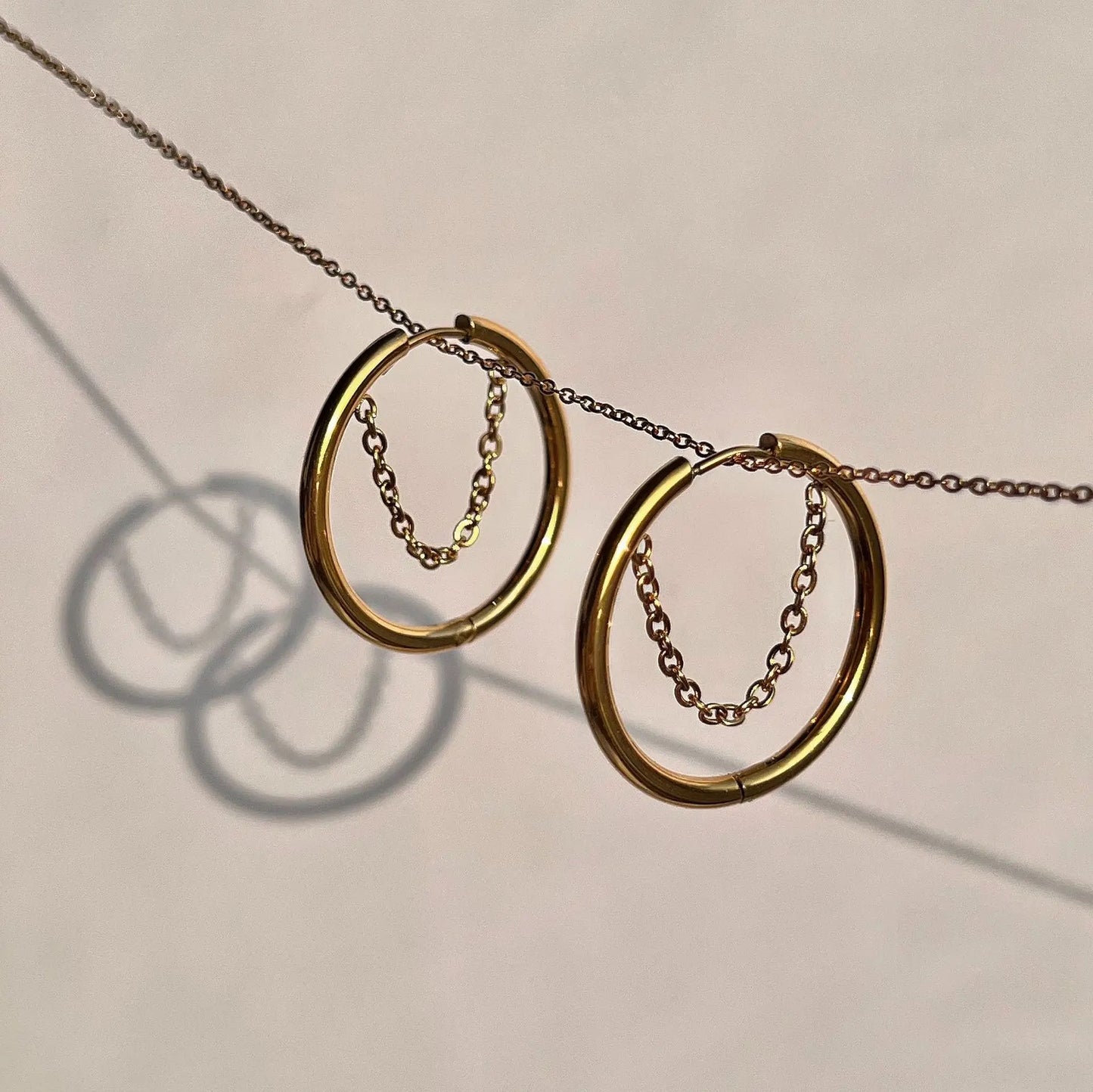 Circle Chain Hoops