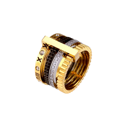 Black TetraStack  Ring