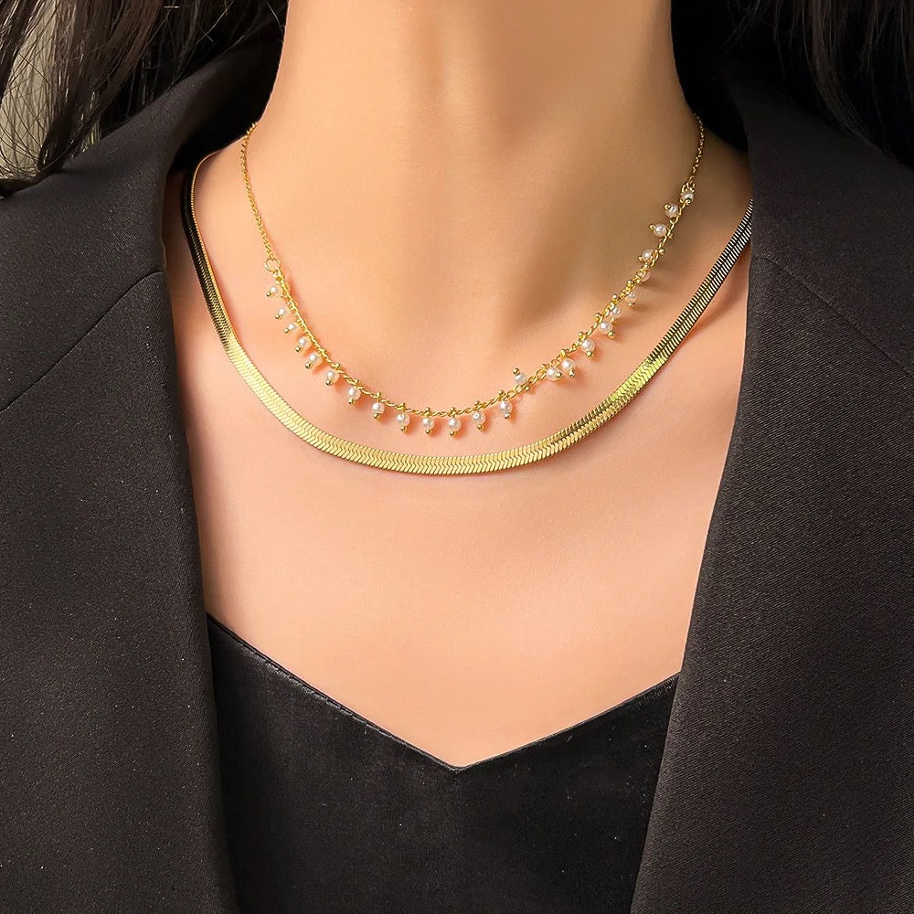 Pearly Double Layer Necklace