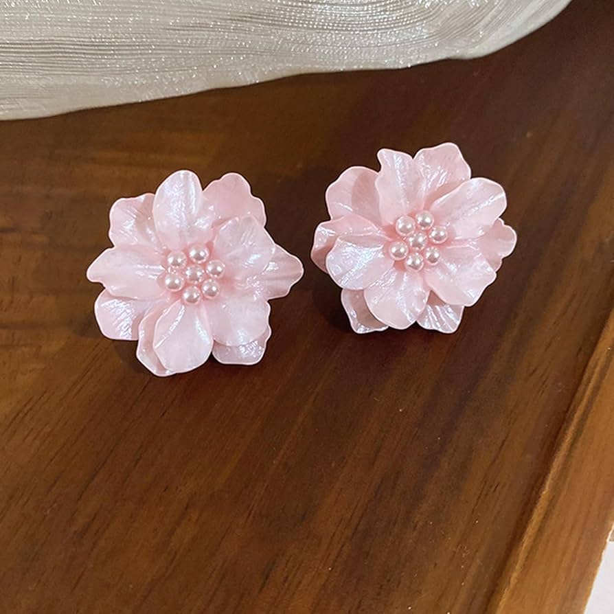 Baby Pink Flower Studs