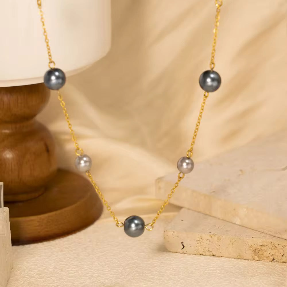 Long Grey Pearl Necklace