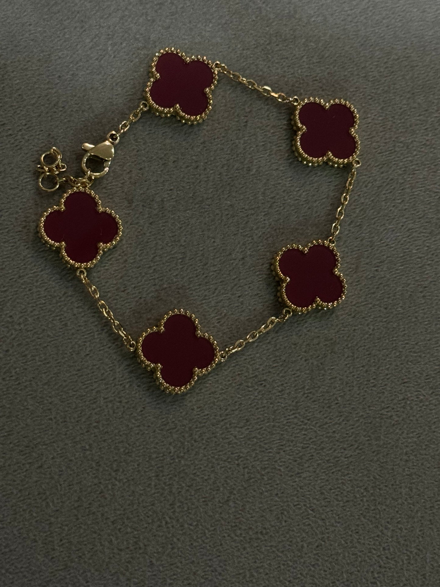 Maroon LUXE PENTA CLOVER BRACELET