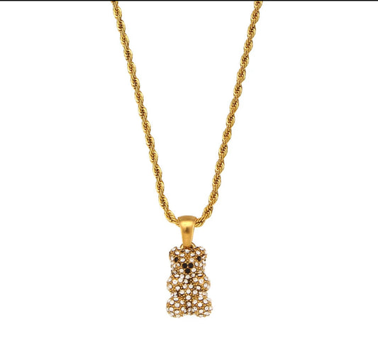 Gold Teddy Zircon Necklace