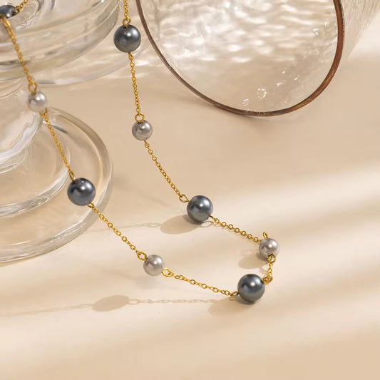 Long Grey Pearl Necklace