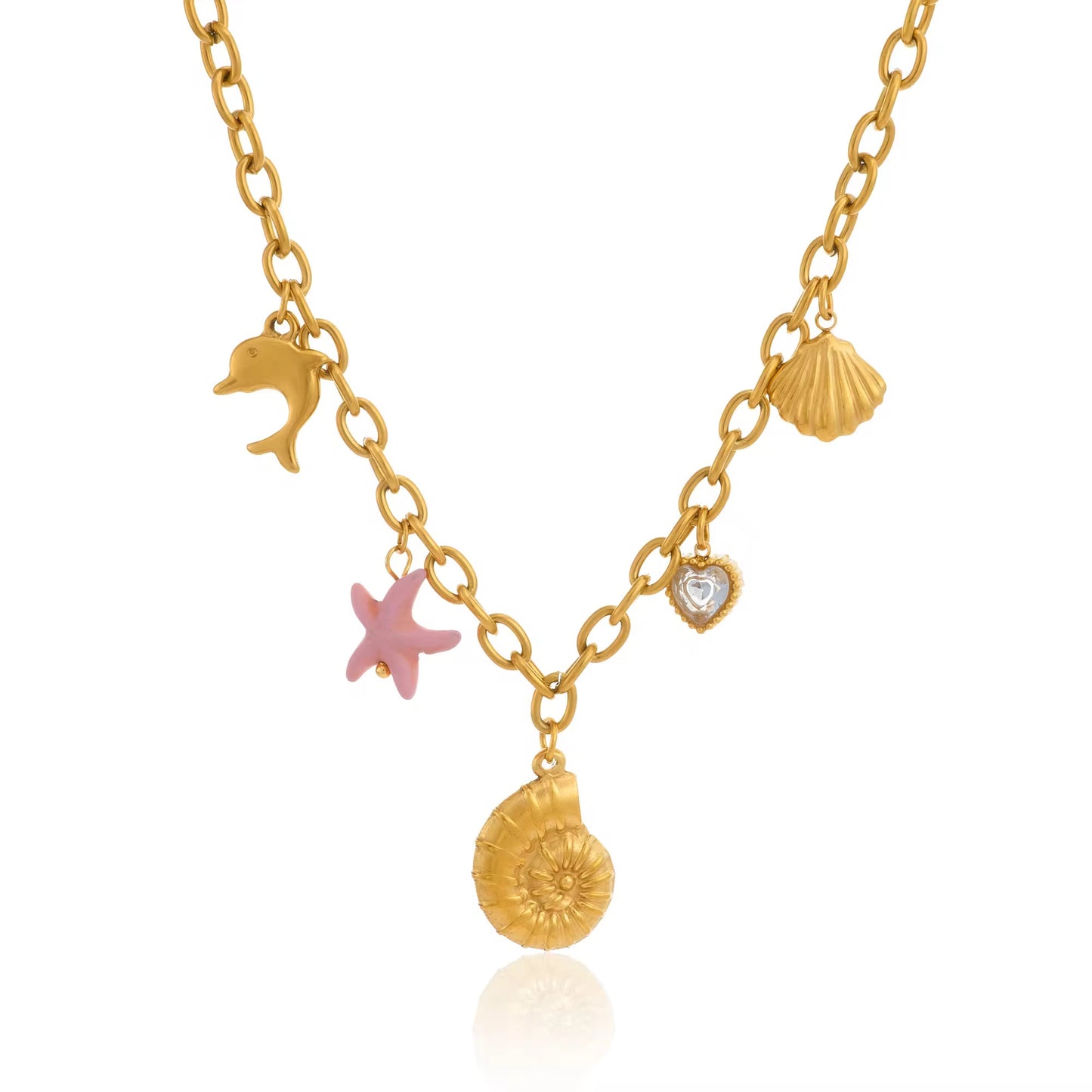 Shell Pink Charm Necklace